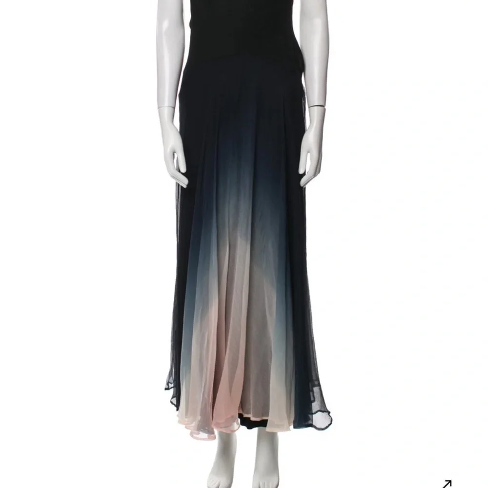 Vicky Tiel Ombre Silk Long Formal Dress - Picture 3 of 5